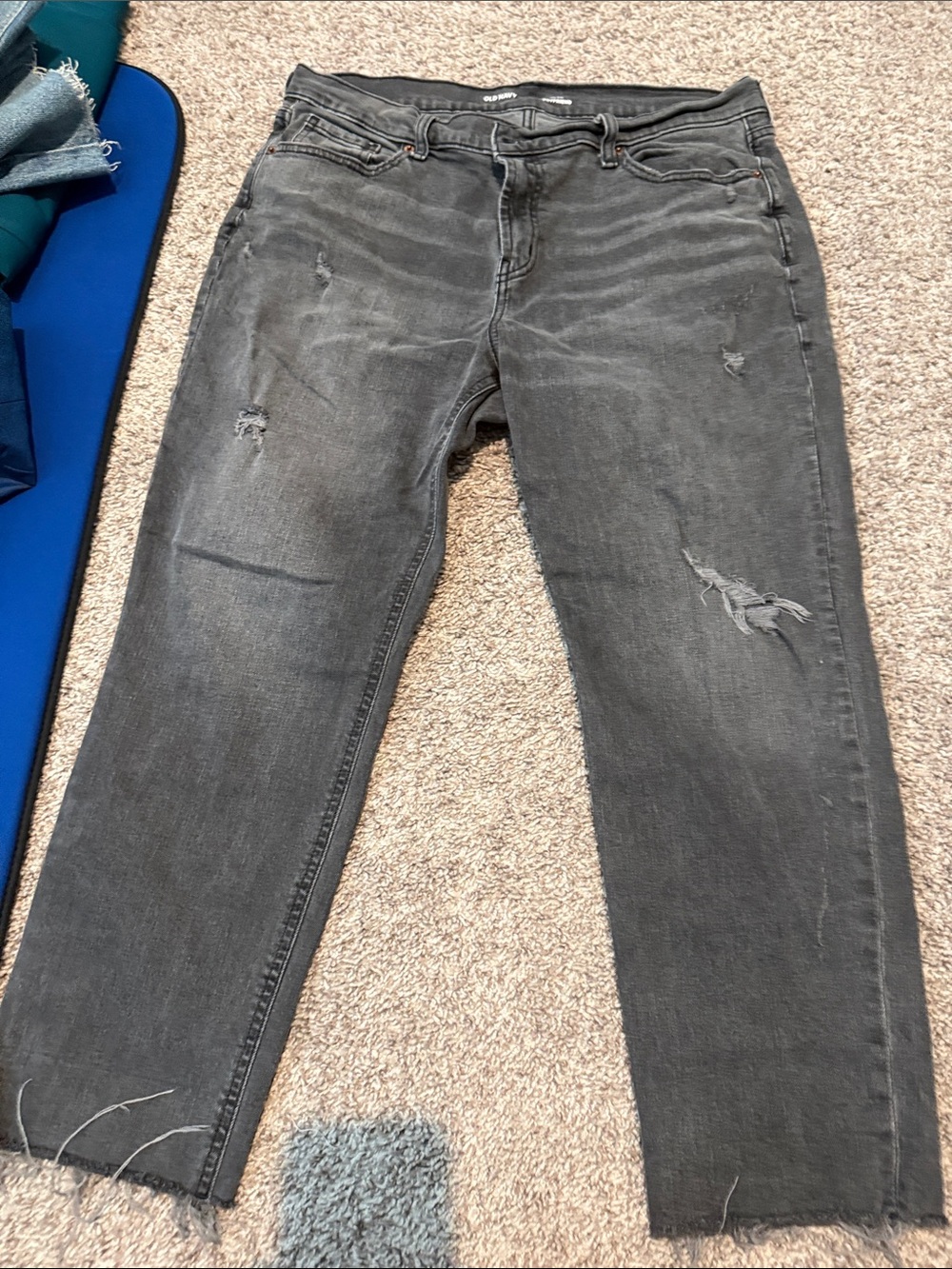 Old Navy Women's Boyfriend Jeans - Distressed Charcoal Gray